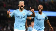 Agüero celebra una anotación frente al West Ham