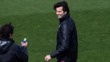 Solari en entrenamiento con el Real Madrid