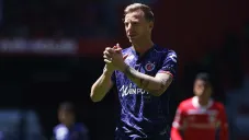 Cristian Menéndez en un partido con Veracruz