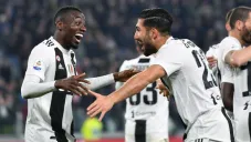 Blaise Matuidi y Emre Can festejan un gol vs el Udinese