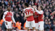 Arsenal festejando un gol ante el Manchester United