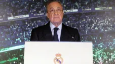 Florentino Pérez durante la presentación de Zidane
