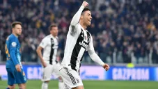 Cristiano Ronaldo festeja un gol con la Juventus