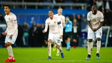 Jugadores del Manchester United celebran victoria en Champions