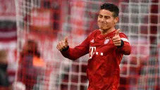 James Rodríguez en un partido con el Bayern Munich