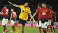 Raúl Jiménez festeja su gol frente al Man Utd en FA Cup