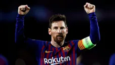 Lio Messi en un partido con el Barcelona