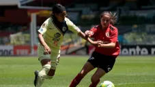 Lucero Cuevas durante partido vs Xolos