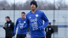 Cecilio Domínguez en entrenamiento con la selección de Paraguay