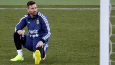 Messi en entrenamiento con la selección de Argentina