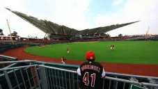 Previo al juego inaugural del Estadio Alfredo Harp Helú