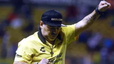 Diego Armando Maradona durante un encuentro ante el San Luis