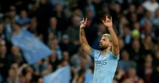 Agüero festeja un gol con el Manchester City