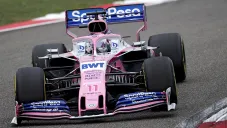 Sergio Pérez en su monoplaza en el GP de Azerbaiyán