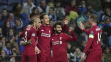 Jugadores del Liverpool en festejo de gol