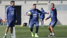 Messi, durante un entrenamiento con Argentina