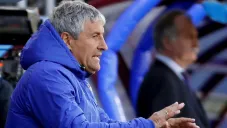 Quique Setién durante partido del Real Betis