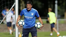 Míchel durante su etapa como técnico del Málaga de España
