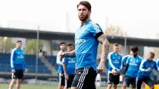 Sergio Ramos, durante entrenamiento del Real Madrid