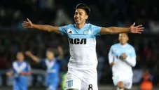 'Pol' Fernández festeja un gol con Racing