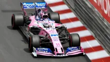 Pérez durante la sesión de entrenamiento del GP de Mónaco