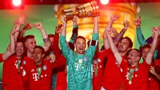Jugadores del Bayern festejando el título de Copa