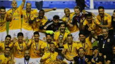 Jugadores de Tigres festejando el título