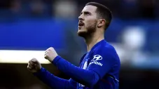 Eden Hazard celebra una anotación con el Chelsea