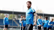Sergio Ramos durante entrenamiento del Real Madrid