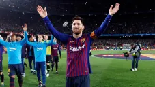 Leo Messi festeja triunfo con Barcelona