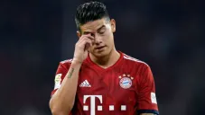 James Rodríguez en lamento durante un juego con el Bayern