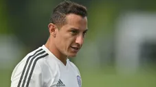 Andrés Guardado, durante un entrenamiento del Tri