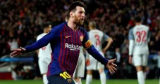 Messi festeja su gol vs Liverpool en la Champions