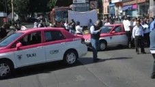 Taxistas protestan en la Ciudad de México