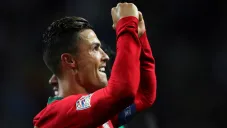 CR7 festejando la victoria de la Nations League