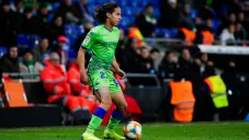 Lainez durante un partido del Betis