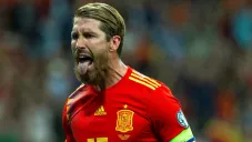 Sergio Ramos en un partido con España
