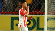 Jairo González festeja un gol con Necaxa en el Clausura 2017