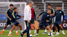 Tite, en un entrenamiento con Brasil durante la Copa América