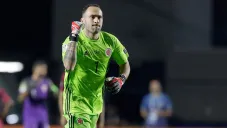 David Ospina celebra en un partido de Colombia