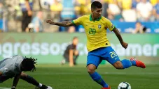 Firmino en un partido con Brasil