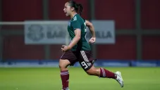 Charlyn Corral en festejo de gol con el Tri Femenil