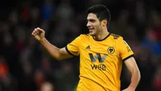 Jiménez festeja un gol con Wolverhampton