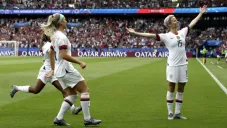 Megan Rapinoe celebra un gol frente a la selección de Francia