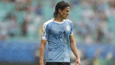 Cavani durante el partido contra Perú
