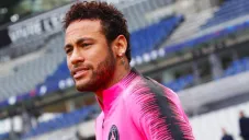 Neymar, en un entrenamiento del PSG