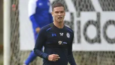 Martín Zúñiga durante un entrenamiento con Cruz Azul