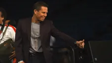 Julio César Chávez, durante una ceremonia de pesaje