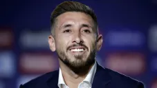 Héctor Herrera durante su presentación con el Atlético de Madrid