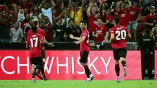 Jugadores del Manchester United en festejo